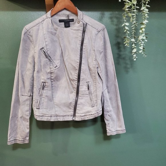 Calvin Klein | Denim Moto Jacket - Picture 1 of 5